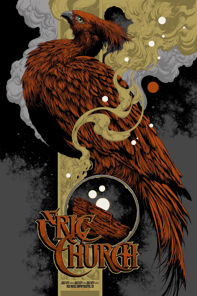 Eric Church Red Rocks Poster (Copper Variant) by Ken Taylor