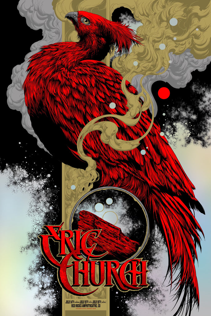 Eric Church Red Rocks Poster (Foil Variant) by Ken Taylor