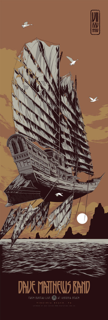 Dave Matthews Band Virginia Beach Concert Poster by Ken Taylor SCRATCH/DENT