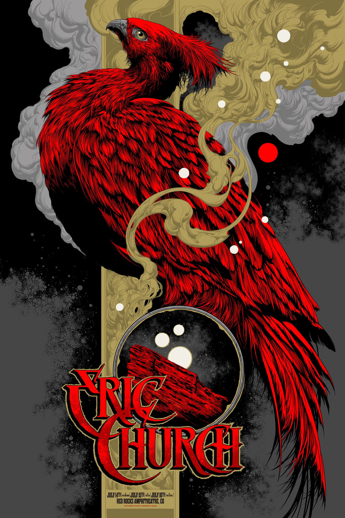 Eric Church Red Rocks Poster by Ken Taylor