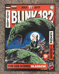 Blink-182 Glasgow BAND SIGNED Poster by Ken Taylor