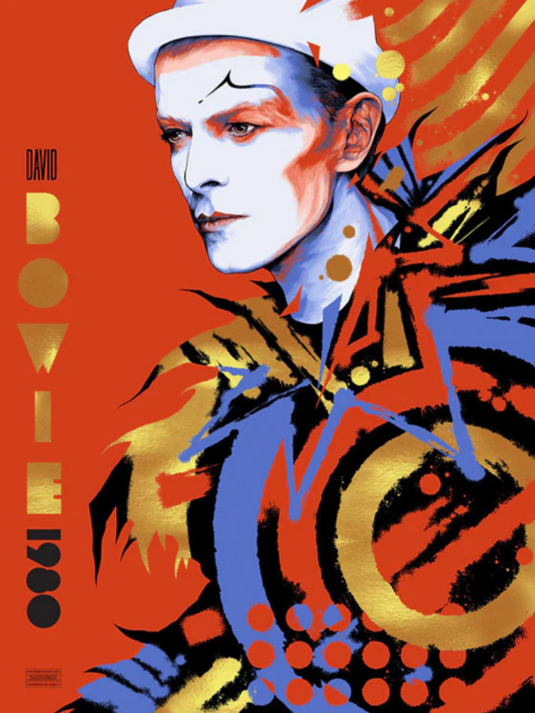 David Bowie GOLD FOIL Poster by Ken Taylor