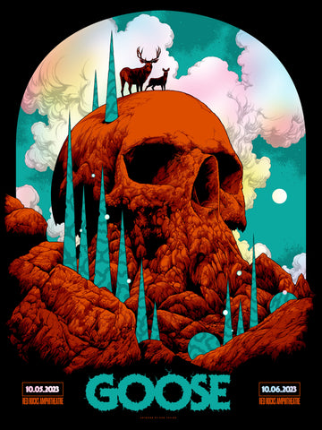 Goose (Teal Foil) Red Rocks Concert Poster by Ken Taylor