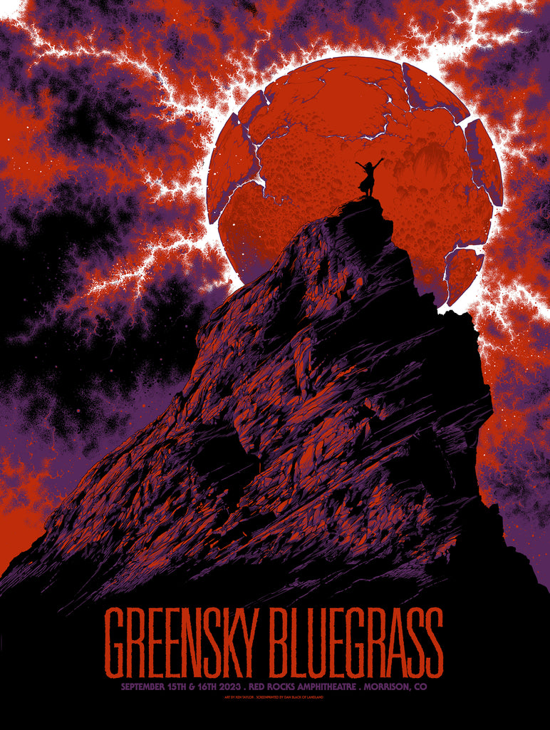 Greensky Bluegrass Red Rocks Poster by Ken Taylor