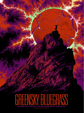 Greensky Bluegrass (Foil Variant) Red Rocks Poster by Ken Taylor