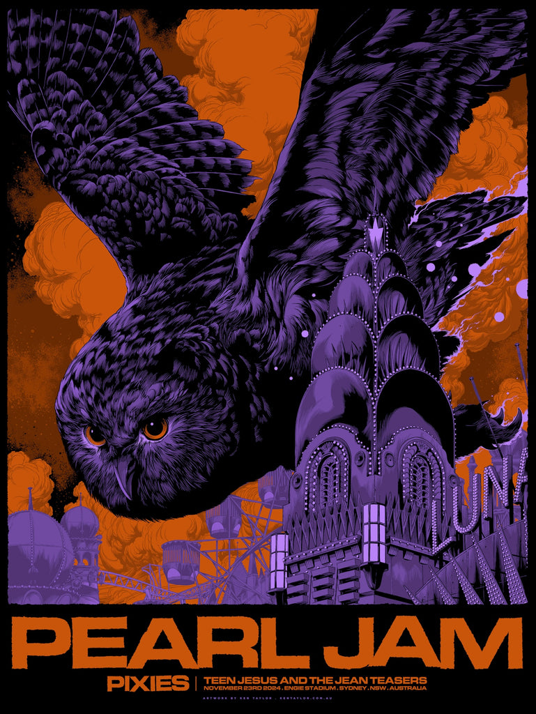 Pearl Jam Sydney 2024 Concert Poster by Ken Taylor