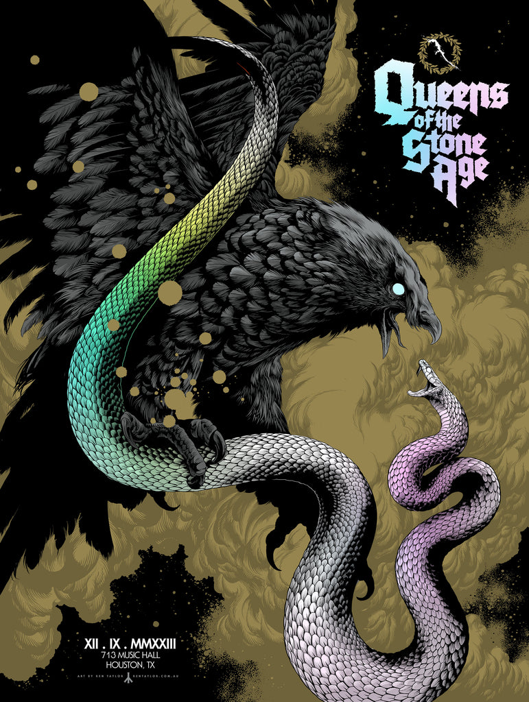 Queens of the Stone Age (Foil Variant) Houston Poster by Ken Taylor