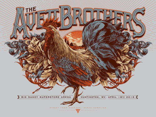 The Avett Brothers WV Concert Poster by Ken Taylor
