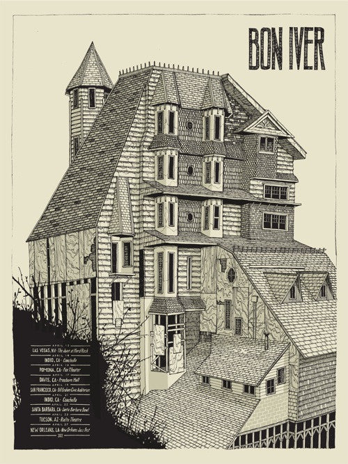 Bon Iver Tour Poster by Landland (Keyplate Edition)