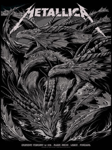 Metallica (Lisbon) Concert Posters by Ken Taylor SCRATCH/DENT