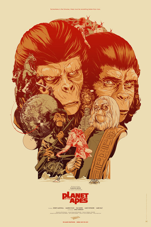Planet of the Apes (WOOD VARIANT) Poster by Martin Ansin