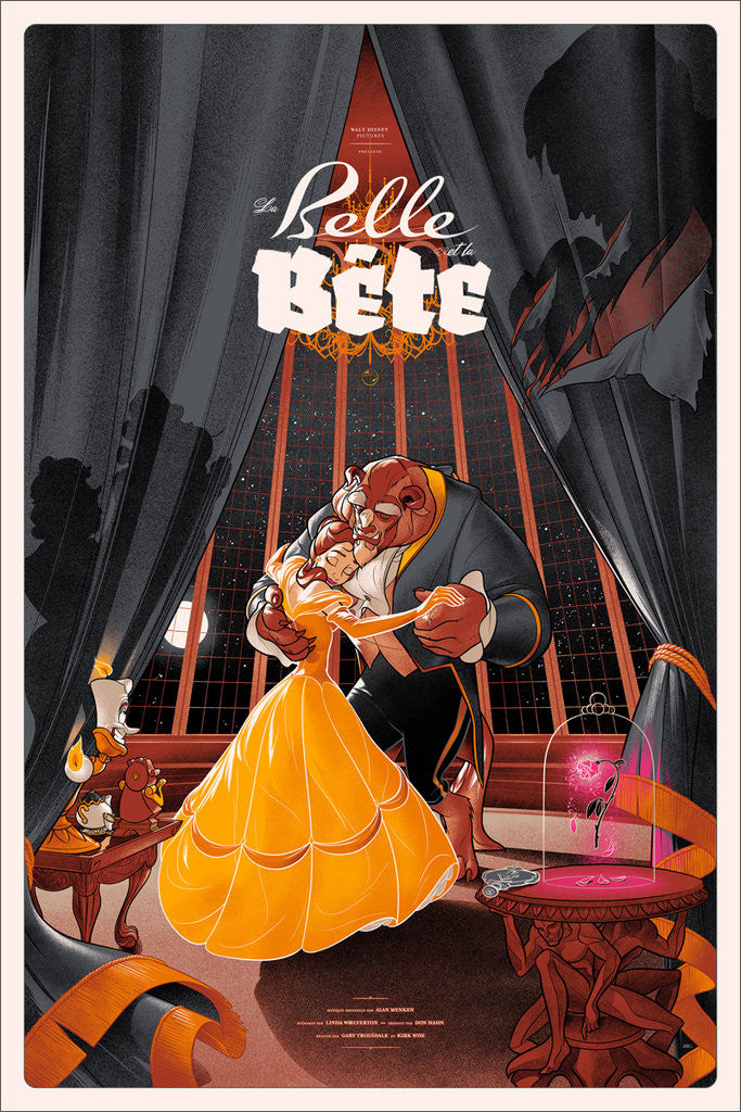 Beauty and the Beast (Variant) Poster by Martin Ansin