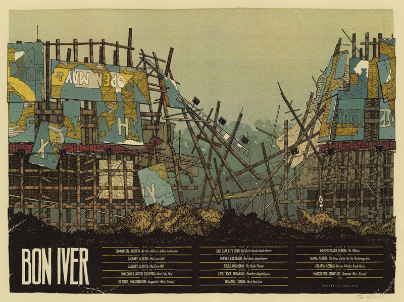 Bon Iver Tour Poster by Landland