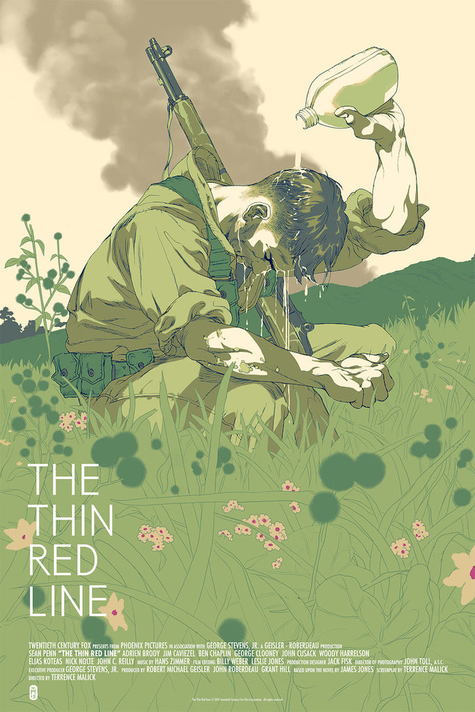 The Thin Red Line Poster by Tomer Hanuka