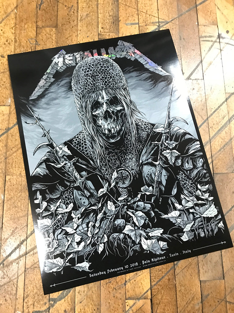 Metallica (Turin) Concert Posters by Ken Taylor - Foil Variant