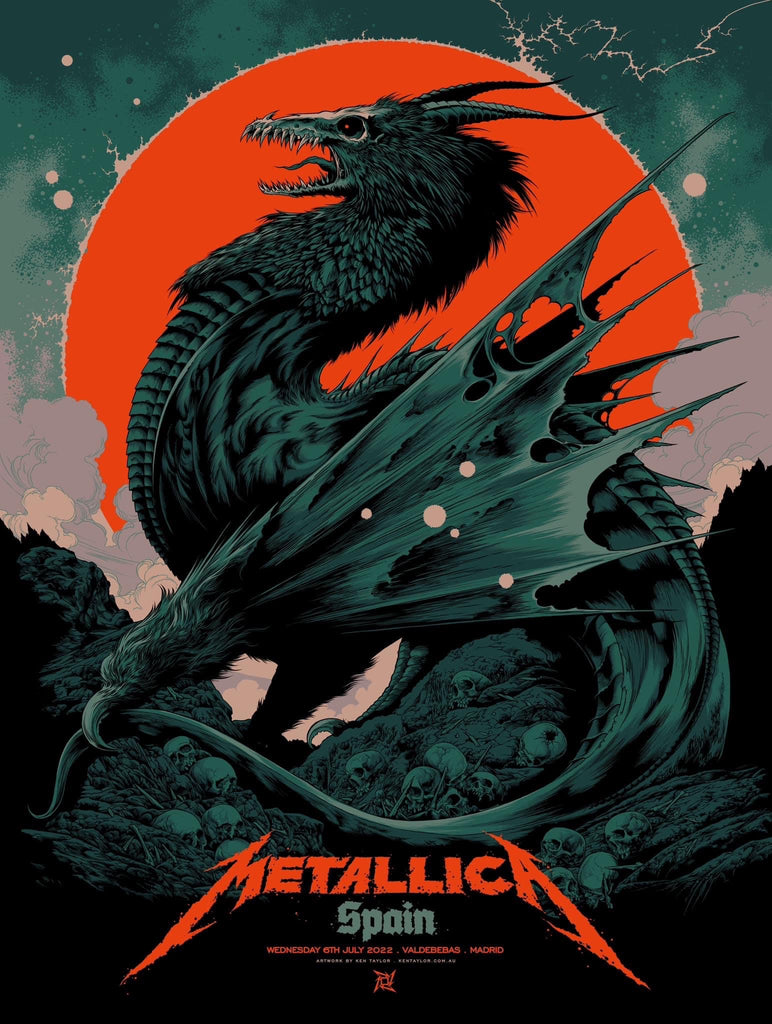 Metallica Spain Concert Poster by Ken Taylor
