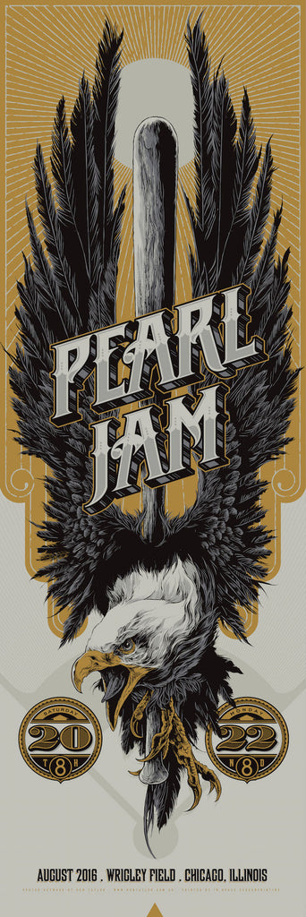 Pearl Jam (Wrigley Field) Poster by Ken Taylor (SCRATCH/DENT)