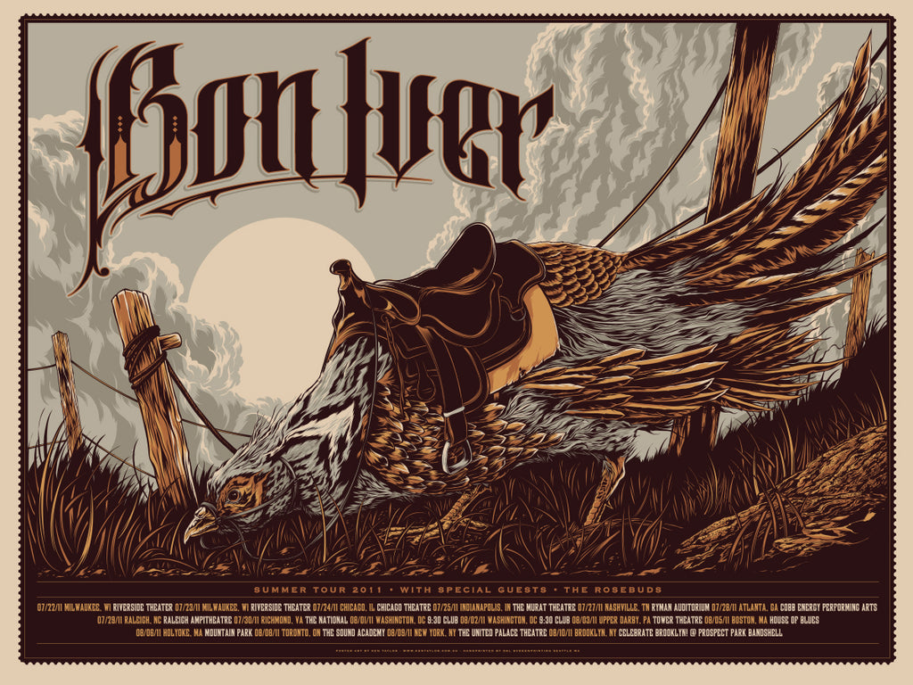 Bon Iver Tour Poster by Ken Taylor